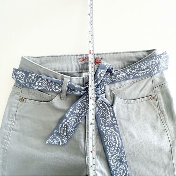Santana Jeans Tummy Control Light Blue Straight Leg Crop Belted Women's 6 NWT - Picture 7 of 11